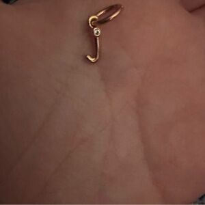 J rose gold Pandora charm